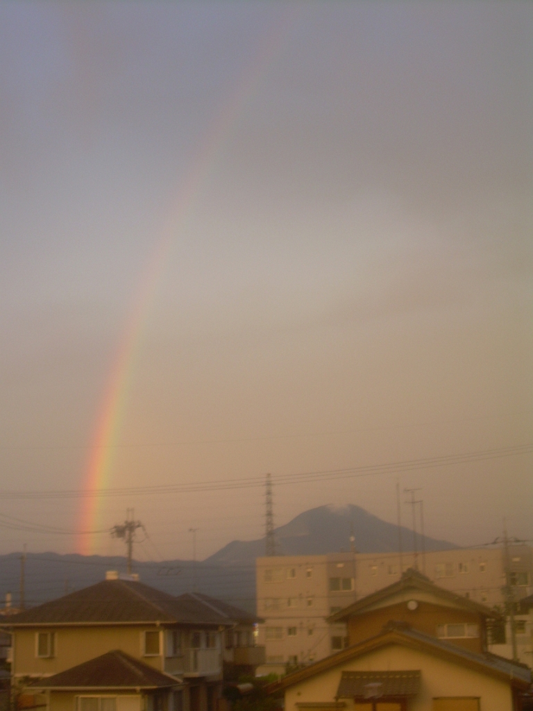 dscn0701.jpg - This rainbow was the first of many I would see in my Japanese hometown out my apartment window.  I felt like this one was welcoming me back to Japan!