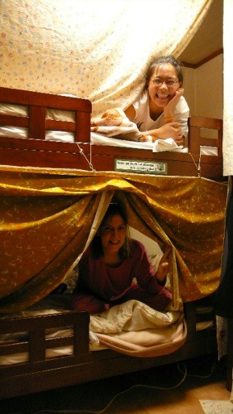 bunkbeds.jpg - I really love this picture of Myra and me in our hostel beds! (It's not actually my picture; I just saved it off of Facebook.)