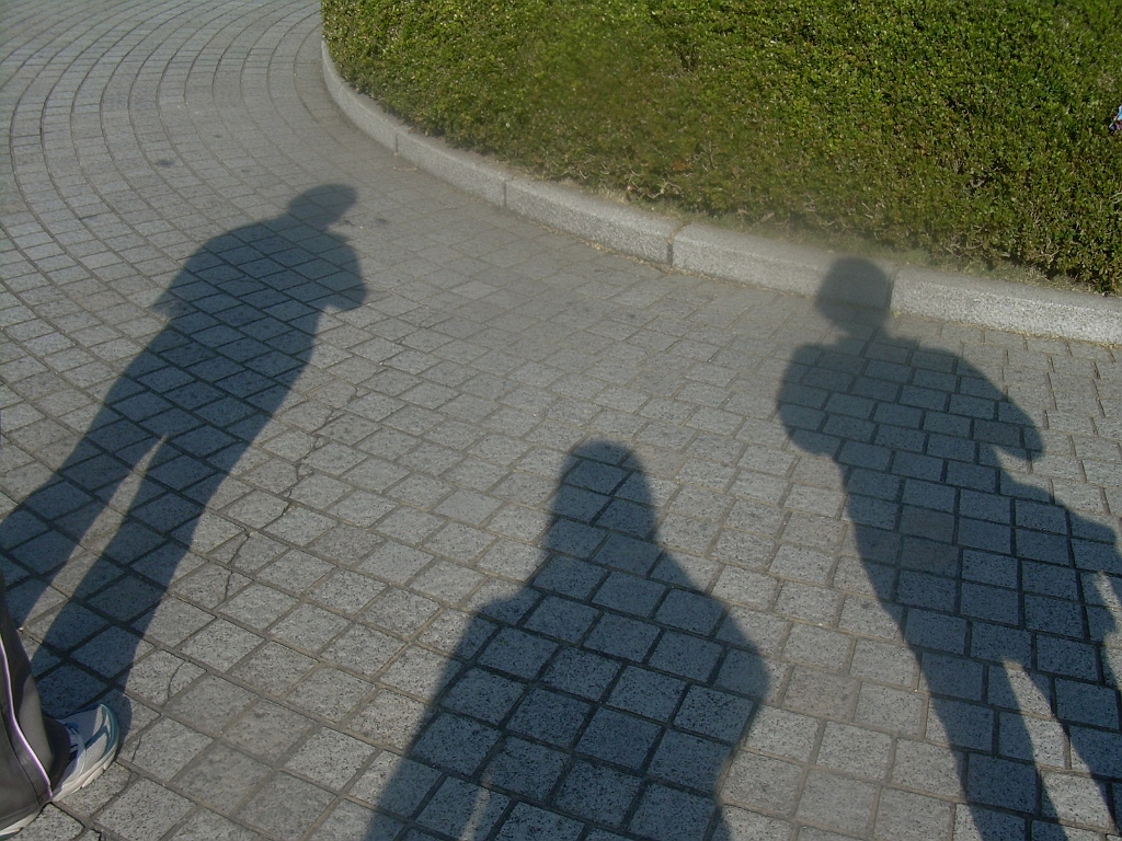 dscn0948.jpg - For some reason this picture of our shadows seemed profound, maybe because we were imagining the people who were vaporized when the bomb exploded.