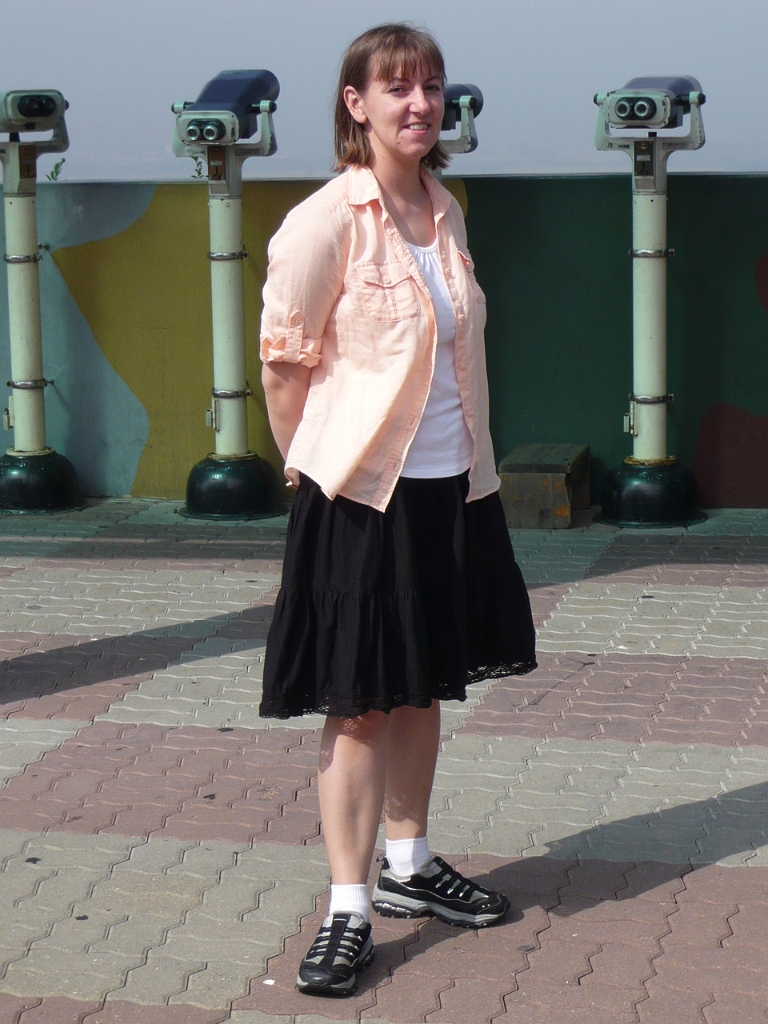 p1010874.jpg - They told us to dress "appropriately" for the DMZ tour; I wasn't sure what that meant, but figured maybe it meant "not jeans," hence the skirt.