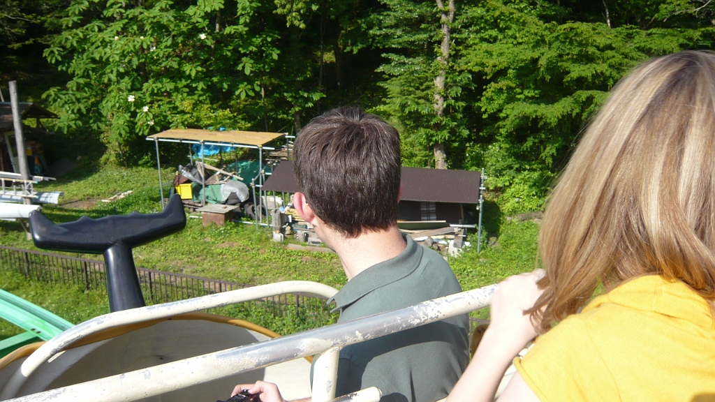 p1020510.jpg - James and Roxy ride the self-powered roller coaster.