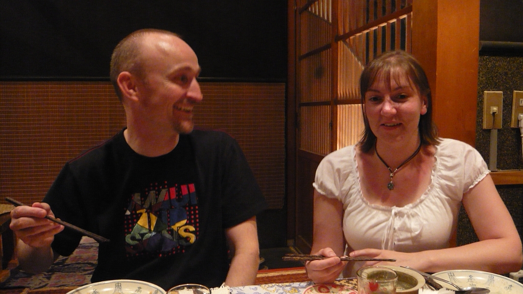 p1020668.jpg - And Andrew and me, all at the famous Azuchi Thai place.