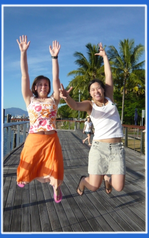 Jessie and Myra in the air in Cairns