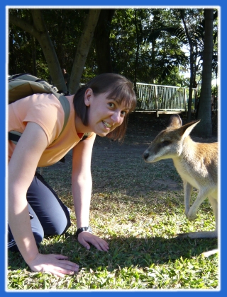 Jessie and a wallaby