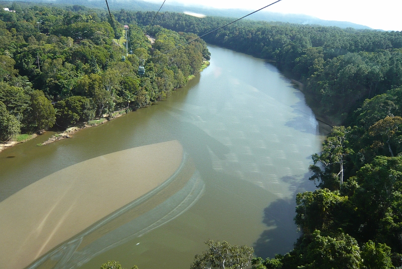 p1010115.jpg - We went over a river into the town of Kuranda.  There are crocodiles in this river.  Our bus driver said they were formerly known as "harmless" crocodiles until one lady took that to heart and kicked one.  After that they were called "harmless unless you kick them" crocodiles.