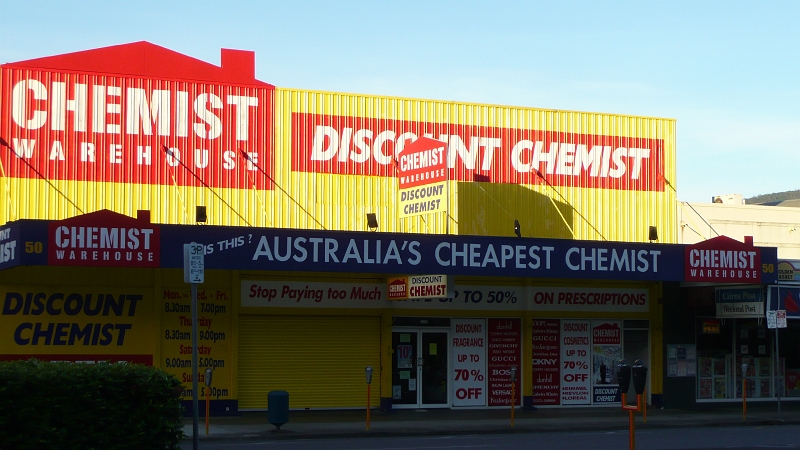 p1010151.jpg - For some reason this pharmacy struck me.  Maybe because it's called a chemist.  Maybe because it says Australia on it in something other than touristy fashion.  As in, "you are really in Australia. It's not just some Japanese virtual reality thing."