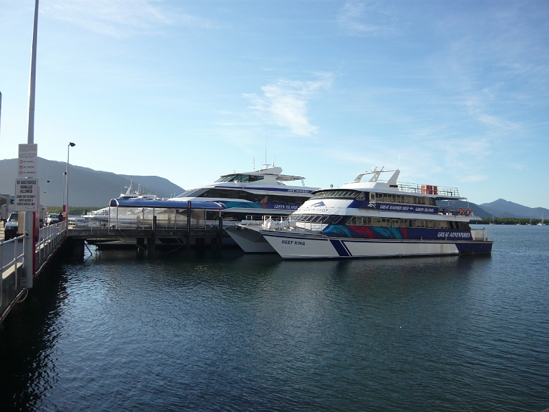 p1010162.jpg - The next day we got up early to head out to the Great Barrier Reef. Our boat is the one in the foreground, the Reef King.