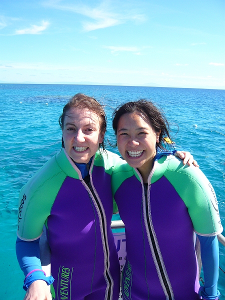 p1010208.jpg - TEAM AMERICA!  
(As we were nicknamed by one of the scuba instructors on the boat to the pontoon.  He called us this whenever he saw us that day.  We kind of stood out in the crowd of Japanese tourists.)