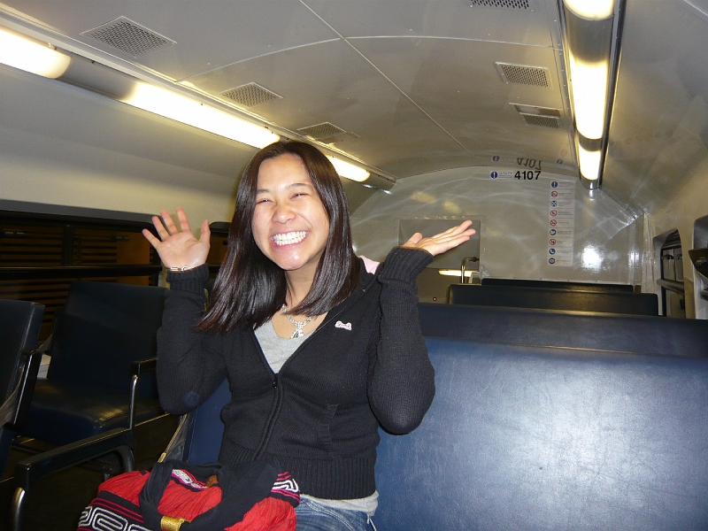 p1010676.jpg - A happy Myra on the CityRail.