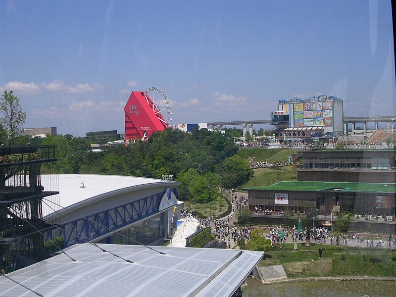 dscn0484.jpg - Now that you've seen the US Pavilion, let's go see some of the rest of the Expo.  Here's a view of some of the corporate pavilions from one of the gondolas.