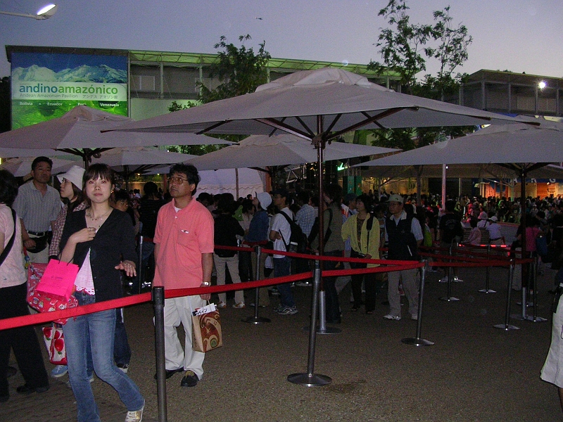 dscn0941.jpg - This is the line for the US Pavilion!  It got even longer closer to the end of the Expo.  In the background you can see the Andes/Amazon Pavilion.