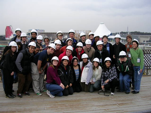 exposite-group01.jpg - They made us wear these hard hats to enter the Expo grounds at this early stage.