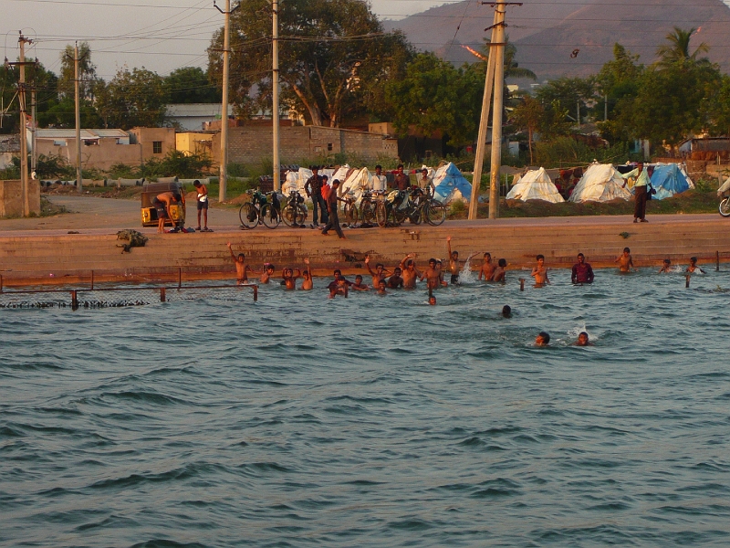 p1020165.jpg - The kids swimming in the river waved to us.